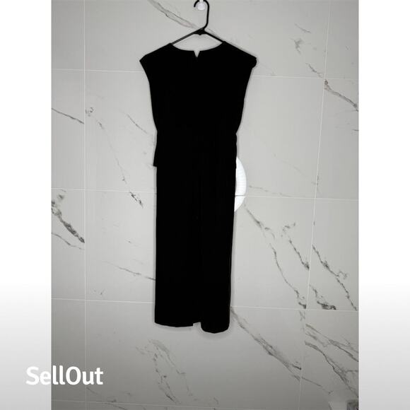 J.Crew Women's Black Sleeveless Midi Dress with Waist Tie Size 4 wool career - Picture 5 of 8